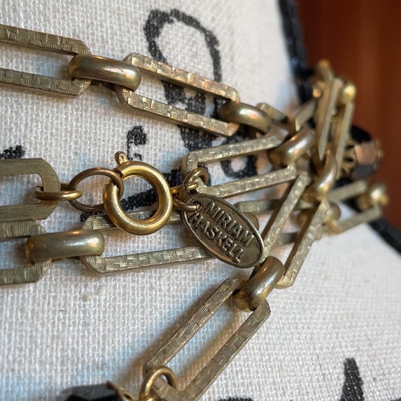 Miriam Haskell VTG 60” Russian gold and amber color beaded necklace - Picture 8 of 12